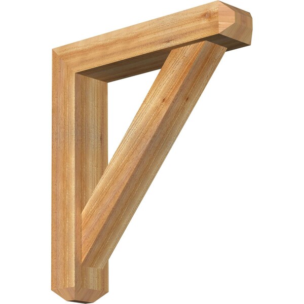 Ekena Millwork Traditional Craftsman Rough Sawn Bracket w/ Offset Brace, Western Red Cedar, 6"W x 28"D x 32"H BKT0604X28X32TRA04RWR - main